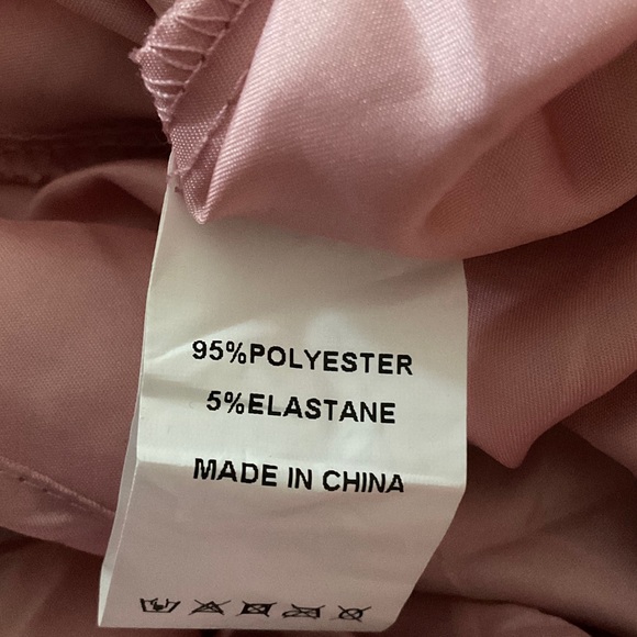 Elegant Pink Floral Strapless, Back Lace-up Gown with Floral Appliqués  SIZE XL - Picture 5 of 13